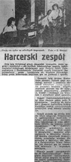 Harcerski zespol wokalno - instrumentalny... Graja nie tylko na szkolnych imprezach... Fragment artykulu z lubelskiej prasy - otworz w powiekszonym formacie